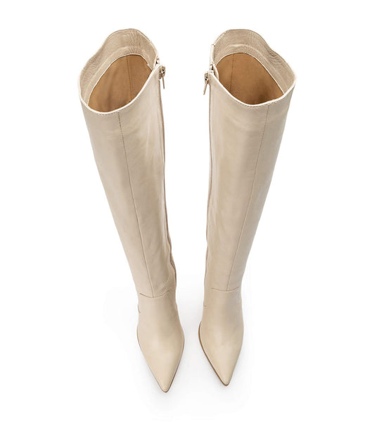 Tony Bianco Lucille Vanilla Venice 10.3cm Knee High Boots Light Yellow | IEXBR61354