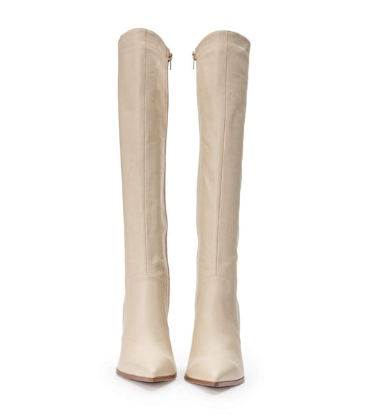 Tony Bianco Lucille Vanilla Venice 10.3cm Knee High Boots Light Yellow | IEXBR61354