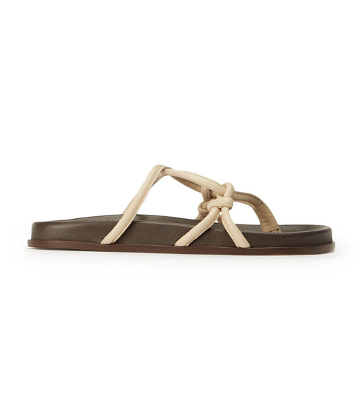 Tony Bianco Luelle Vanilla Nappa Flat Sandals Light Yellow | EIEHC32403