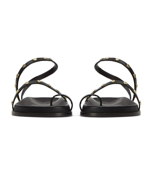 Tony Bianco Lyvia Black Flat Sandals Black | IEJZR81654