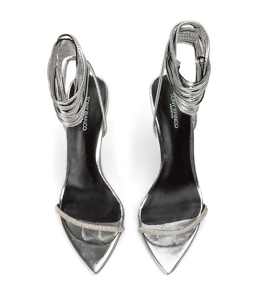 Tony Bianco Makai Silver Foil 10.5cm Stiletto Heels Silver | BIESO38596