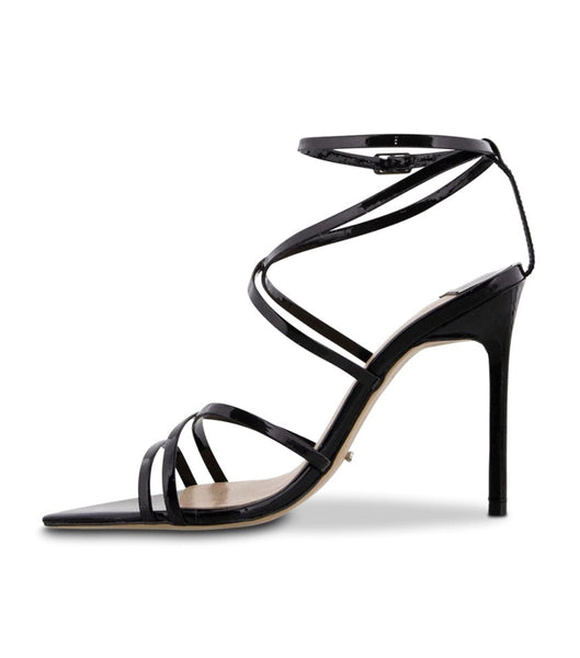 Tony Bianco Marcy Black Patent 10.5cm Strappy Heels Black | DIEVO40647