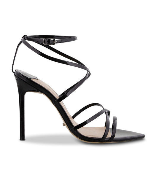 Tony Bianco Marcy Black Patent 10.5cm Strappy Heels Black | DIEVO40647