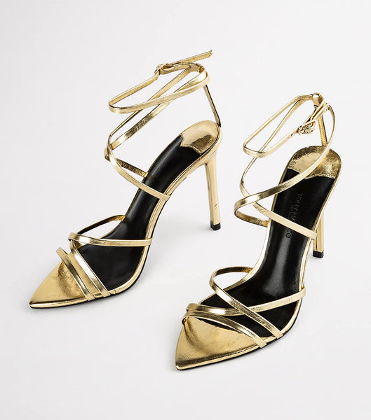 Tony Bianco Marcy Gold Foil 10.5cm Event Heels Gold | UIEND57287