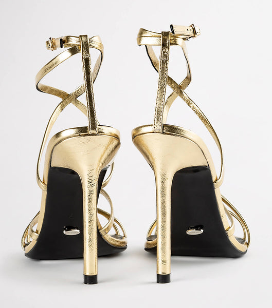 Tony Bianco Marcy Gold Foil 10.5cm Stiletto Heels Gold | YIEVQ99025