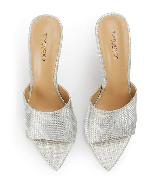 Tony Bianco Marley Silver Aura 10.5cm Bling Heels Silver | IEJBT32297