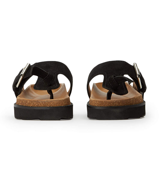 Tony Bianco Marlo Black Suede 3cm Sandals Black | EIEVG83629