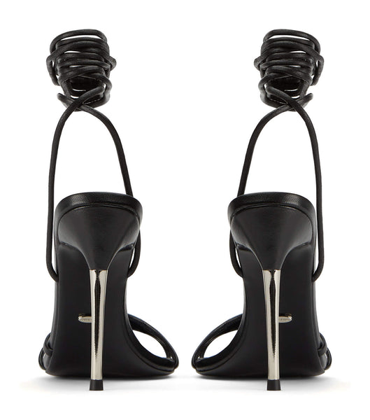 Tony Bianco Mavis Black Nappa 10.5cm Strappy Heels Black | UIETG61791