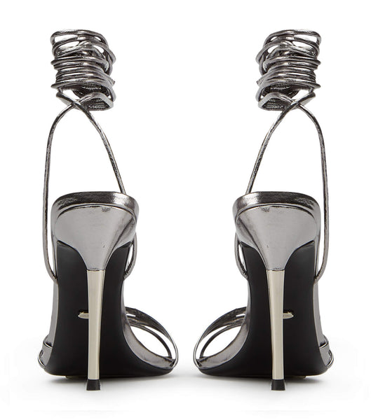 Tony Bianco Mavis Gunmetal Glimmer 10.5cm Strappy Heels Grey | PIEQX68069