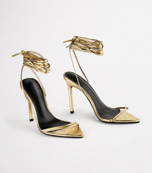 Tony Bianco Millie Gold Foil 10.5cm Event Heels Gold | YIEVQ28394