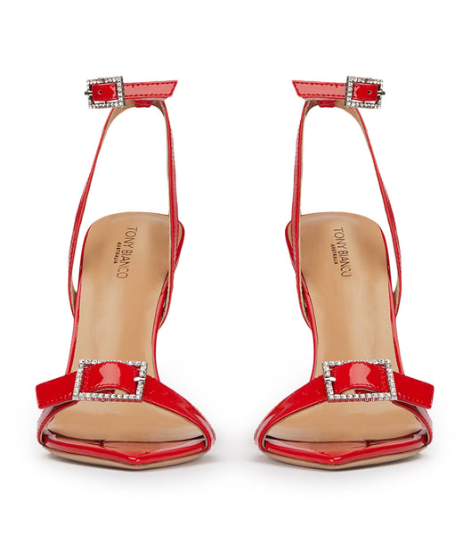 Tony Bianco Mopsy Scarlet Patent 10.5cm Event Heels Deep Red | AIEDF13190