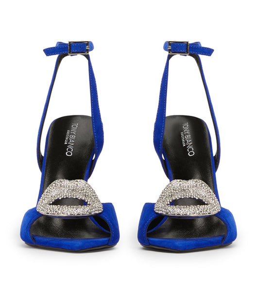 Tony Bianco Moshi Azure Suede 10.5cm Bling Heels Azure | BIESO97145