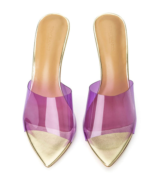 Tony Bianco Mylo Purple Vinylite/Gold 10.5cm Stiletto Heels Purple / Gold | EIEVG50421