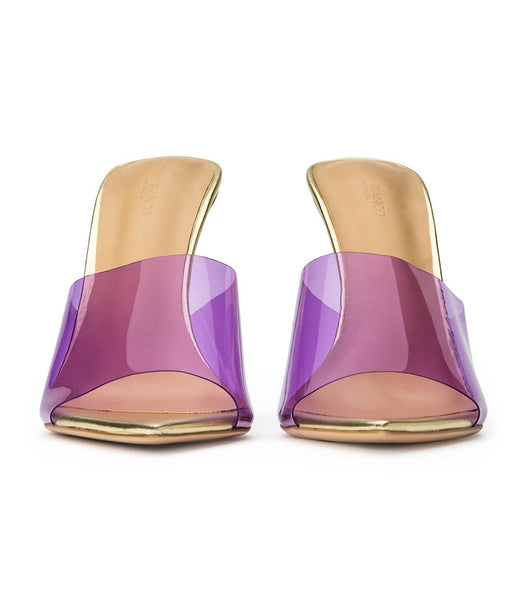 Tony Bianco Mylo Purple Vinylite/Gold 10.5cm Stiletto Heels Purple / Gold | EIEVG50421