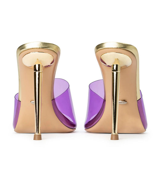 Tony Bianco Mylo Purple Vinylite/Gold 10.5cm Stiletto Heels Purple / Gold | EIEVG50421