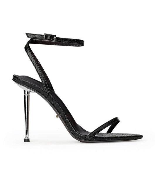 Tony Bianco Myra Black Snake 10.5cm Event Heels Black / Snake | EIEHC10955