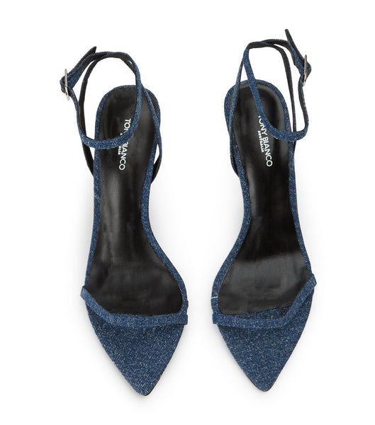 Tony Bianco Myra Blue Denim 10.5cm Bling Heels Blue | XIEBH23960