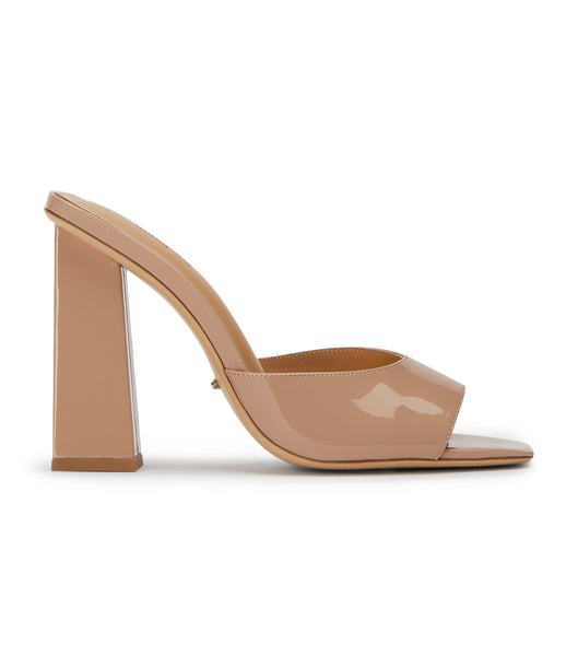 Tony Bianco Naja Coco Patent 10.5cm Block Heels Beige | IEQCS48424