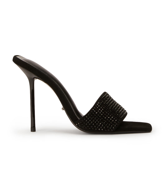 Tony Bianco Naomi Black Crystal/Black Suede 10.5cm Bling Heels Black | LIESX57453