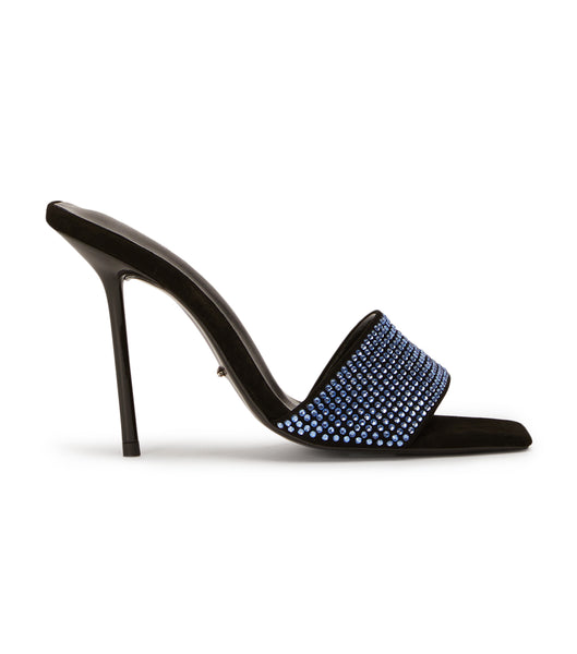 Tony Bianco Naomi Blue Crystal/Black Suede 10.5cm Stiletto Heels Blue / Black | FIEHY69284