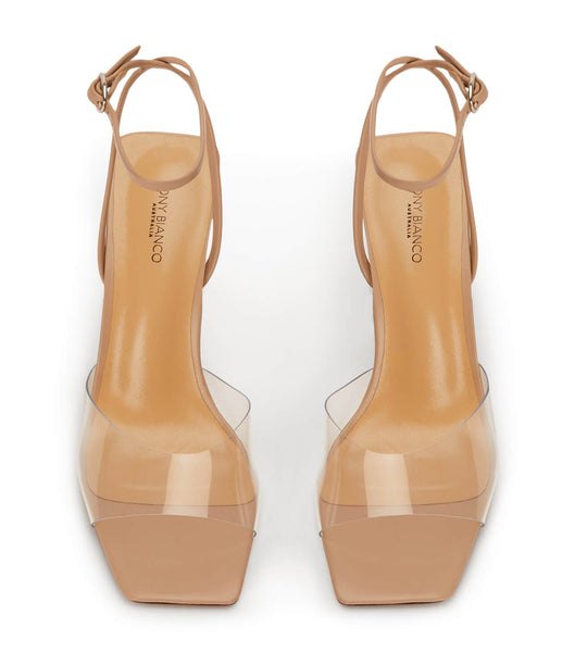 Tony Bianco Nelani Clear Vinylite/Skin 10.5cm Event Heels Skin Color | IEIIZ65052