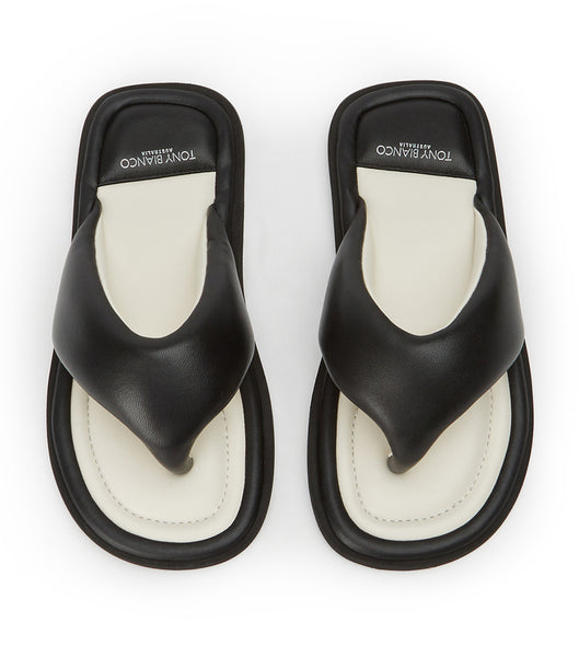 Tony Bianco Nikki Black Nappa Slides Black | QIEWA50319