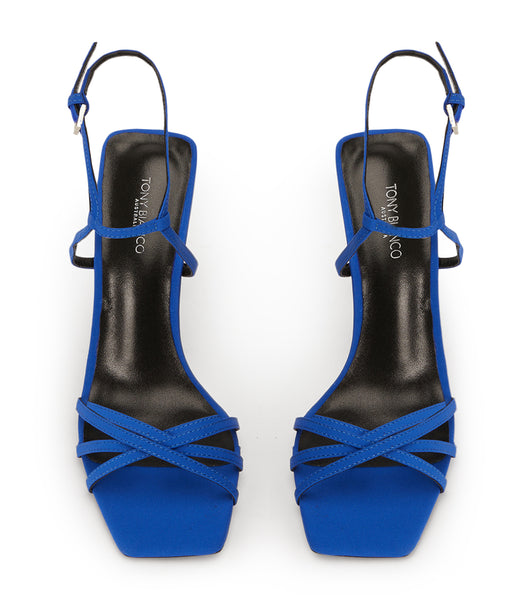 Tony Bianco Nomad Azure Crepe 10.5cm Event Heels Azure | FIEUI27209