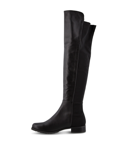 Tony Bianco Panache Black Luxe/Black Micro Stretch 3cm Knee High Boots Black | FIEUI33554