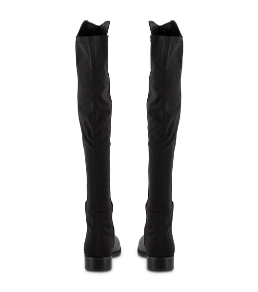 Tony Bianco Panache Black Luxe/Black Micro Stretch 3cm Knee High Boots Black | FIEUI33554