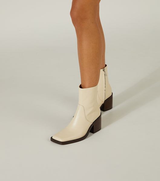 Tony Bianco Prince Ecru Venice 8cm Ankle Boots White | IEDFL55042