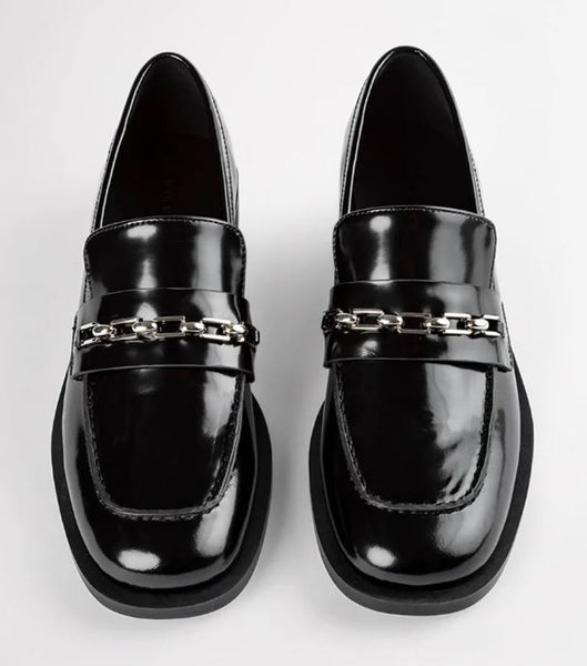 Tony Bianco Rebecca Black Hi Shine 2.5cm Loafers Black | ZIEMJ68752