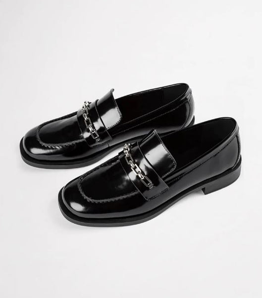 Tony Bianco Rebecca Black Hi Shine 2.5cm Loafers Black | ZIEMJ68752