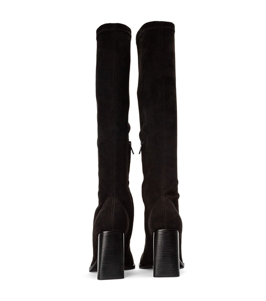 Tony Bianco Renae Black Stretch Suede 8.5cm Knee High Boots Black | AIEWC29473