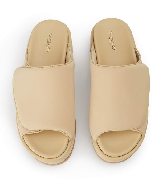 Tony Bianco Roxana Nude Scuba 6cm Slides Beige | IEDYB97695