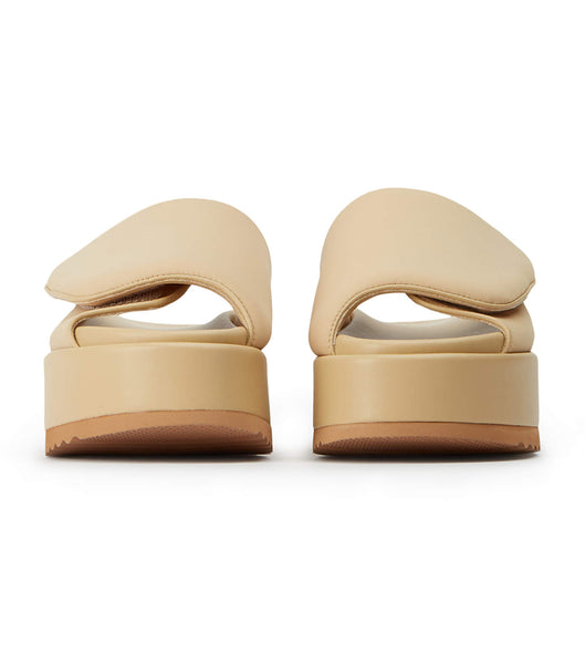 Tony Bianco Roxana Nude Scuba 6cm Slides Beige | IEDYB97695