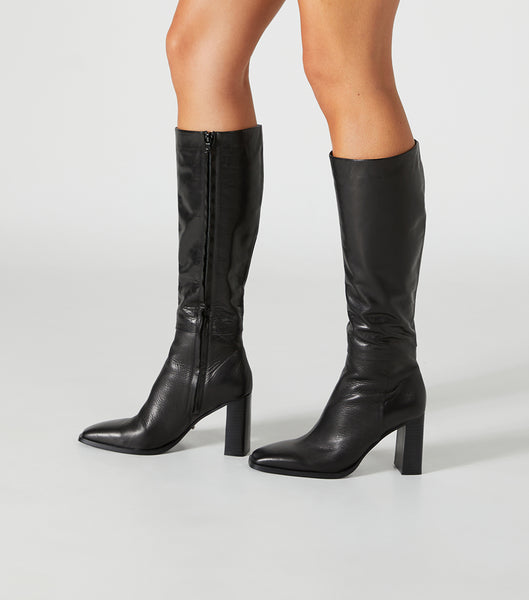 Tony Bianco Rylee Black Venice 8.5cm Heeled Boots Black | IEZDE98740