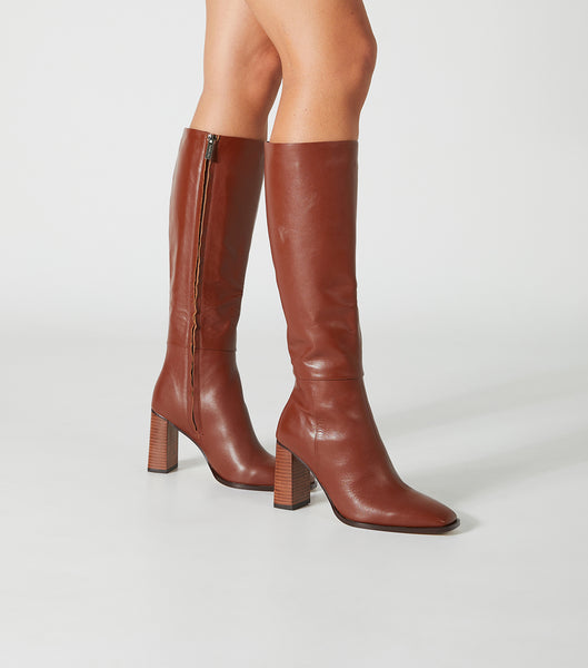 Tony Bianco Rylee Rust Venice 8.5cm Mid Calf Boots Red | EIEHC27480