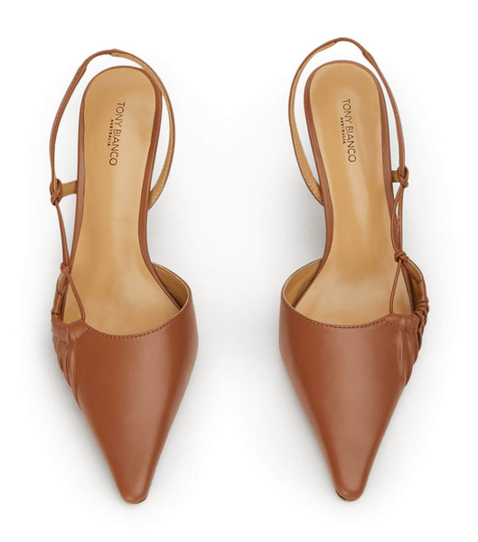 Tony Bianco Sakai Tan Capretto 8cm Court Shoes Brown | ZIENQ85602