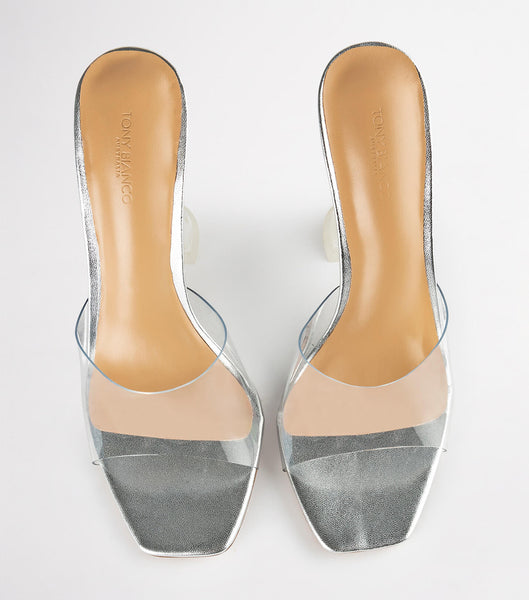 Tony Bianco Serri Clear Vinylite/Silver 10.5cm Stiletto Heels Silver | LIETR58300