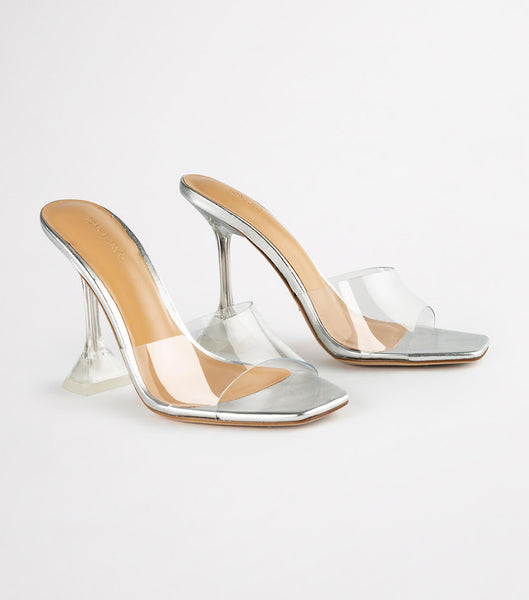 Tony Bianco Serri Clear Vinylite/Silver 10.5cm Stiletto Heels Silver | LIETR58300