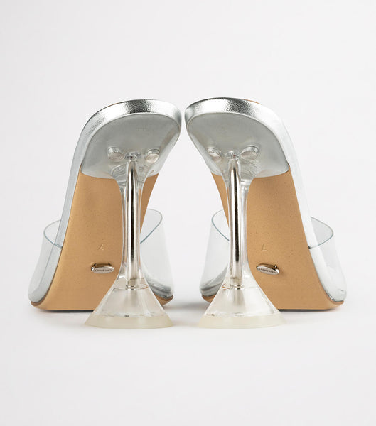 Tony Bianco Serri Clear Vinylite/Silver 10.5cm Stiletto Heels Silver | LIETR58300