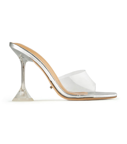 Tony Bianco Serri Clear Vinylite/Silver 10.5cm Stiletto Heels Silver | LIETR58300