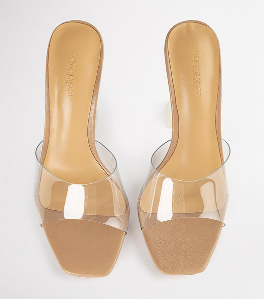 Tony Bianco Serri Clear Vinylite/Skin Nappa 10.5cm Bridal Heels Skin Color | AIEDF72103