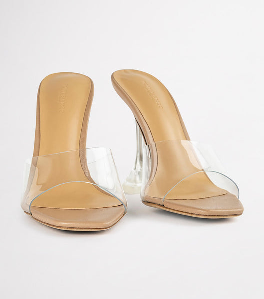 Tony Bianco Serri Clear Vinylite/Skin Nappa 10.5cm Bridal Heels Skin Color | AIEDF72103