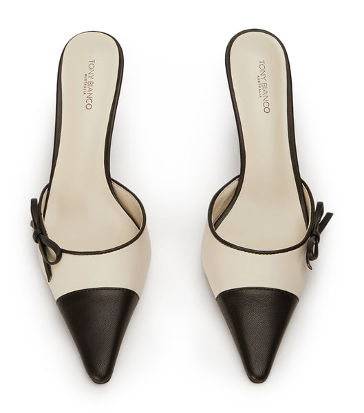 Tony Bianco Shirley Bone/Black 8cm Court Shoes Beige / Black | IEQAV69530