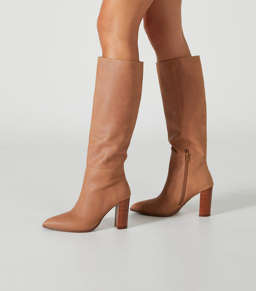 Tony Bianco Skyla Caramel Venice 9cm Heeled Boots Brown | IEQAV63502