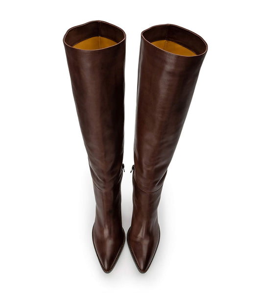 Tony Bianco Skyla Choc Como 9cm Heeled Boots Chocolate | IEDFL89767