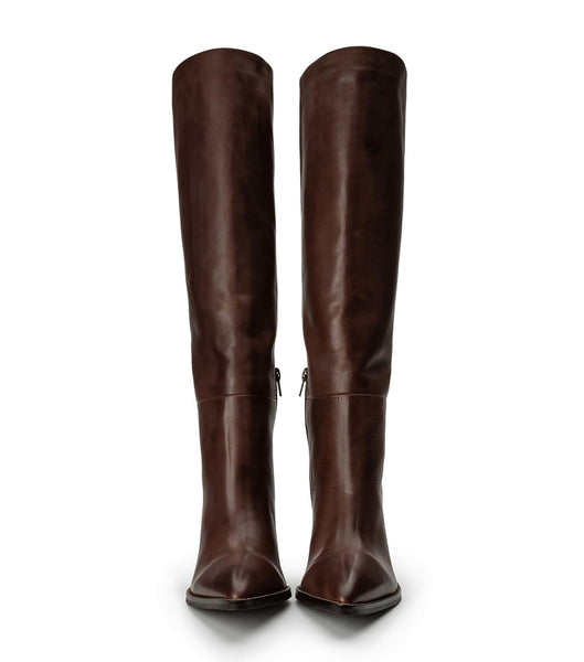 Tony Bianco Skyla Choc Como 9cm Heeled Boots Chocolate | IEDFL89767