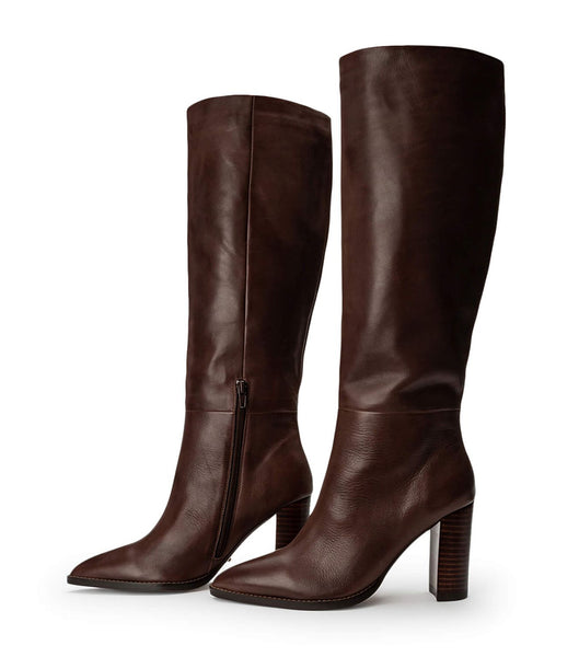 Tony Bianco Skyla Choc Como 9cm Heeled Boots Chocolate | IEDFL89767