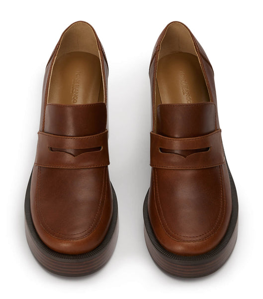 Tony Bianco Taranto Cognac 9cm Loafers Brown | IEXBR35523